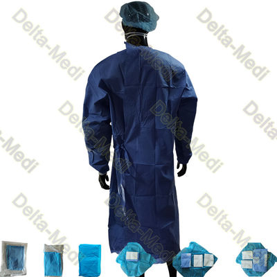 Vestido cirúrgico descartável de SMS SMMS SMMMS com as 4 correias de cintura